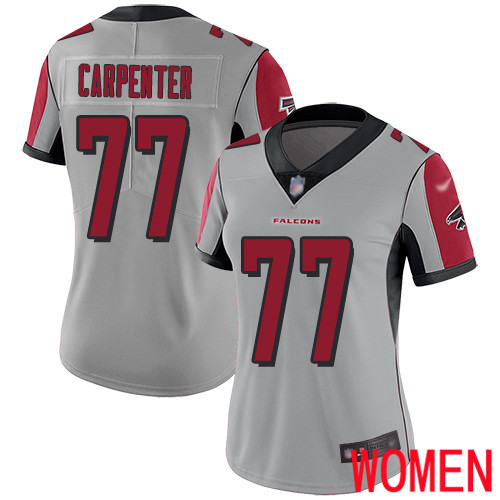 Atlanta Falcons Limited Silver Women James Carpenter Jersey NFL Football #77 Inverted Legend->women nfl jersey->Women Jersey